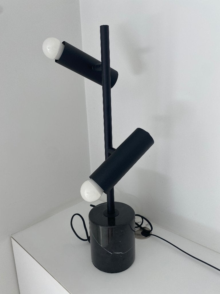 Tafellamp zwart met marmeren voet Pols Potten, Overige merken, Nieuw, Sfeerlamp, Zwart