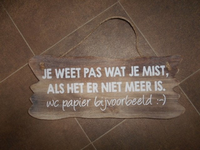 Bordjes met spreuk / 4 voor 5 €, Tekstbord, Ophalen of Verzenden, Zo goed als nieuw