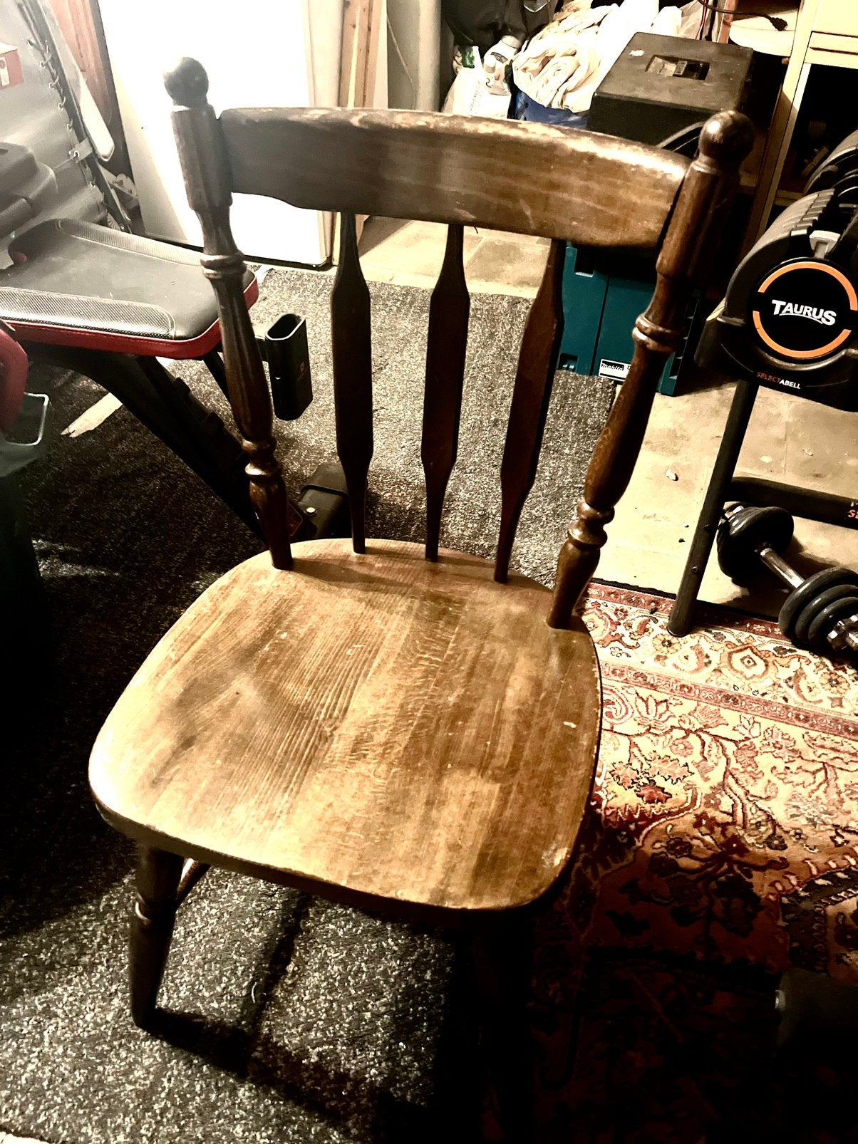 Leuke cafestoelen / spijlstoelen, Ophalen, Gebruikt, Hout