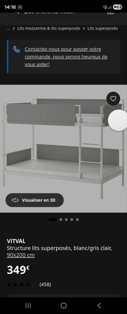 Lit superviseur ikea, Maison & Meubles, Enlèvement