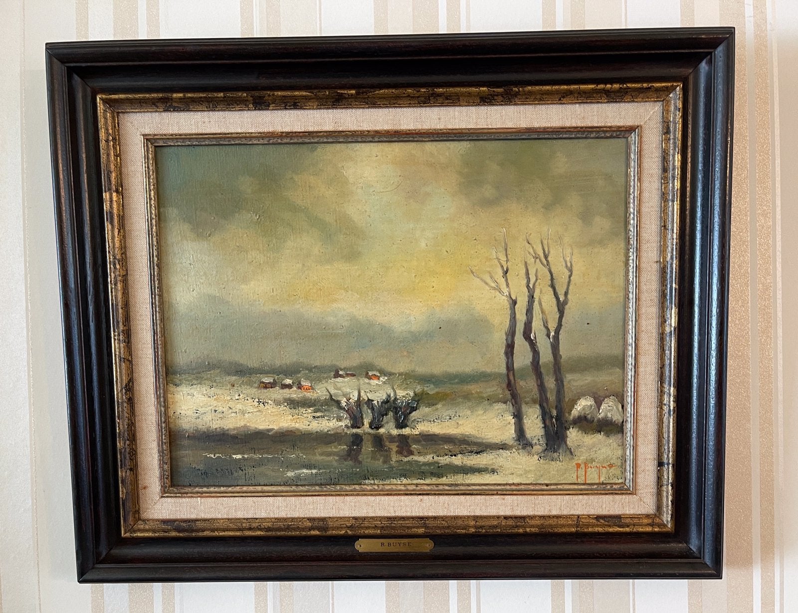 Roeselare: Winterlandschap, Raf Buyse (1926-2013), Ophalen, Doek