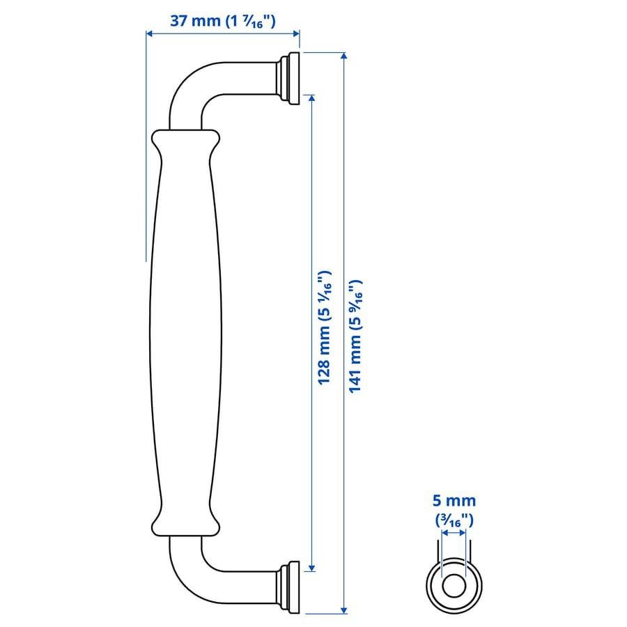 KLINGSTORP
Poignée, blanc cassé/chromé, 141 mm, Maison & Meubles, Enlèvement, Utilisé