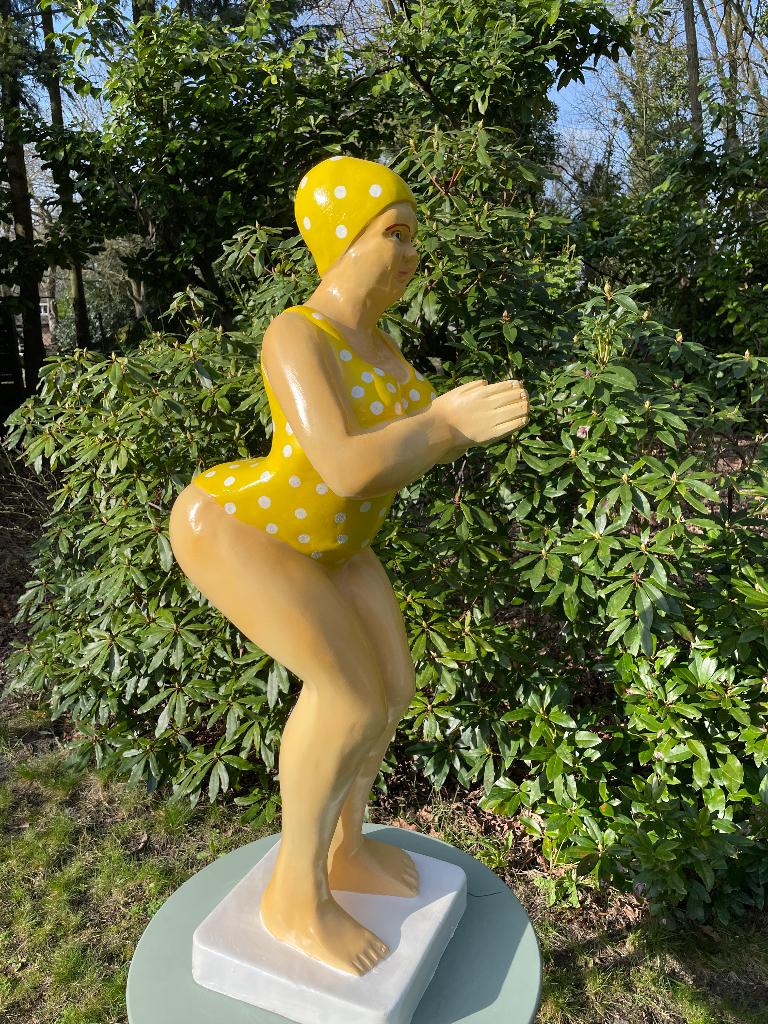 Duikende dame jacuzzi tuin, zwembad, vijver 115cm, Tuin en Terras, Ophalen, Nieuw, Kunststof, Mensenbeeld
