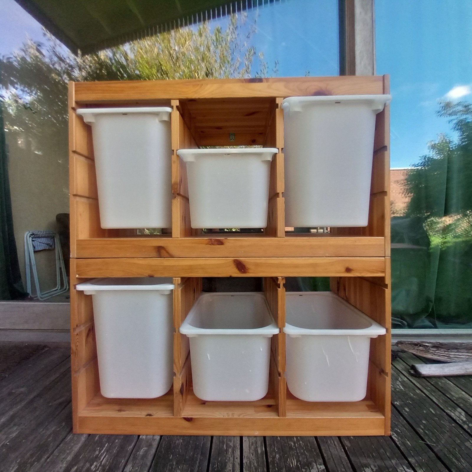 Ikea opbergkasten in grenen voor kinderkamer, Zo goed als nieuw, 75 tot 100 cm, Minder dan 50 cm, Ophalen