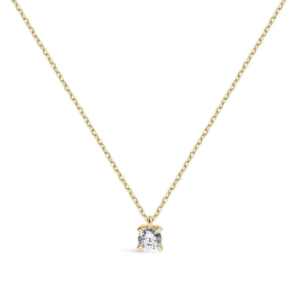 NIEUWE 18 karaats geelgouden ketting hanger met diamant 0,25, Nieuw, Ophalen of Verzenden, Met edelsteen, Goud