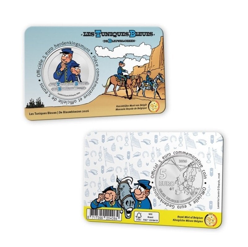 België 2026 - 5 euro in coincard - De Blauwbloezen - Kleur, Postzegels en Munten, Ophalen of Verzenden, België, 5 euro, Losse munt