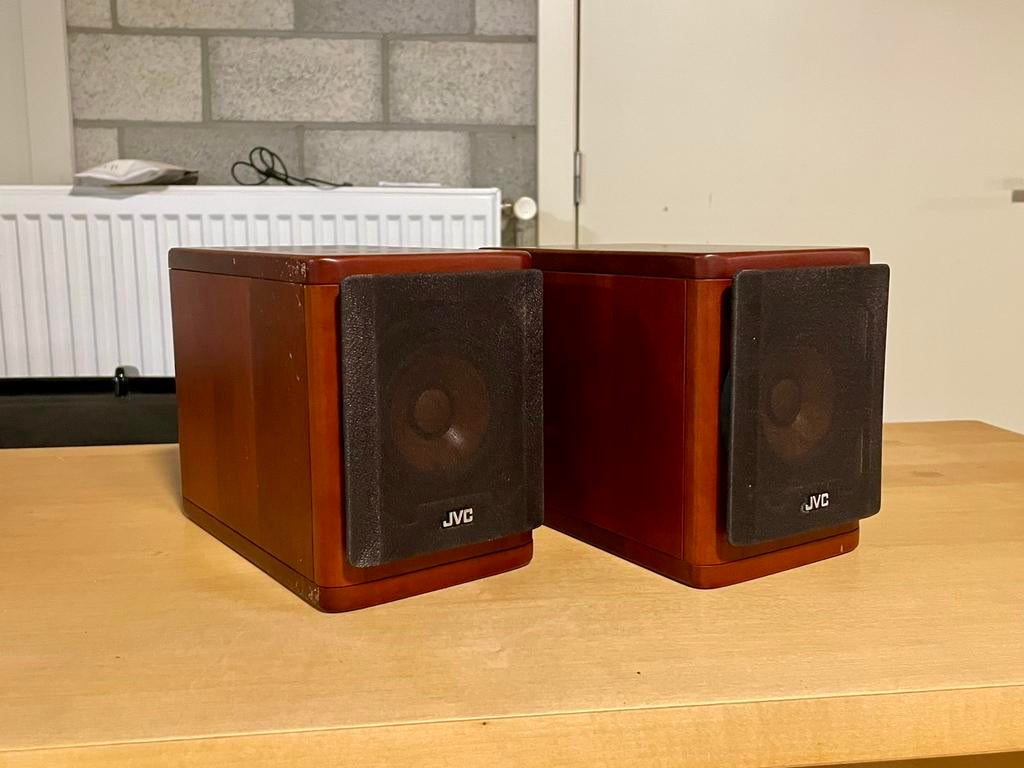 JVC SP- EXA1 wood cone mini luidsprekers 30W, Audio, Tv en Foto, Luidsprekerboxen, Ophalen, Zo goed als nieuw, Minder dan 60 watt
