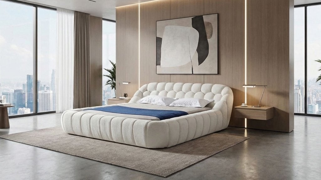 Neuf & -19% Promotion Sublime Lit Cocon en Beige clai, Neuf, Luxe, Haut de gamme, Queen size, Beige