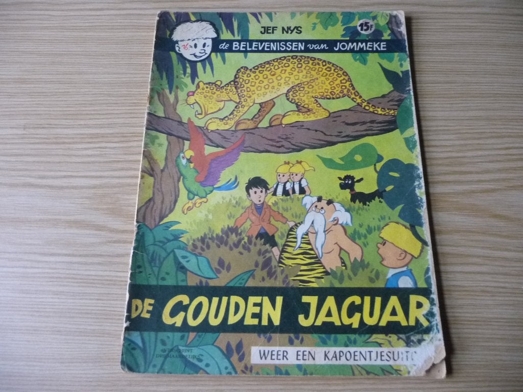 Jommeke - 16. De gouden jaguar (002) EERSTE DRUK  € 2, Boeken, Stripverhalen, Gelezen, Eén stripboek, Jef Nys., Ophalen of Verzenden
