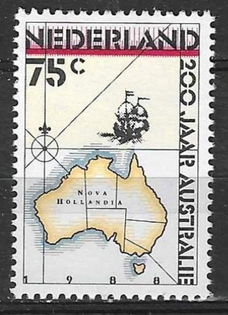 Pays-Bas 1988 - Yvert 1320 - 200 ans de l'Australie (PF), Envoi, Non oblitéré