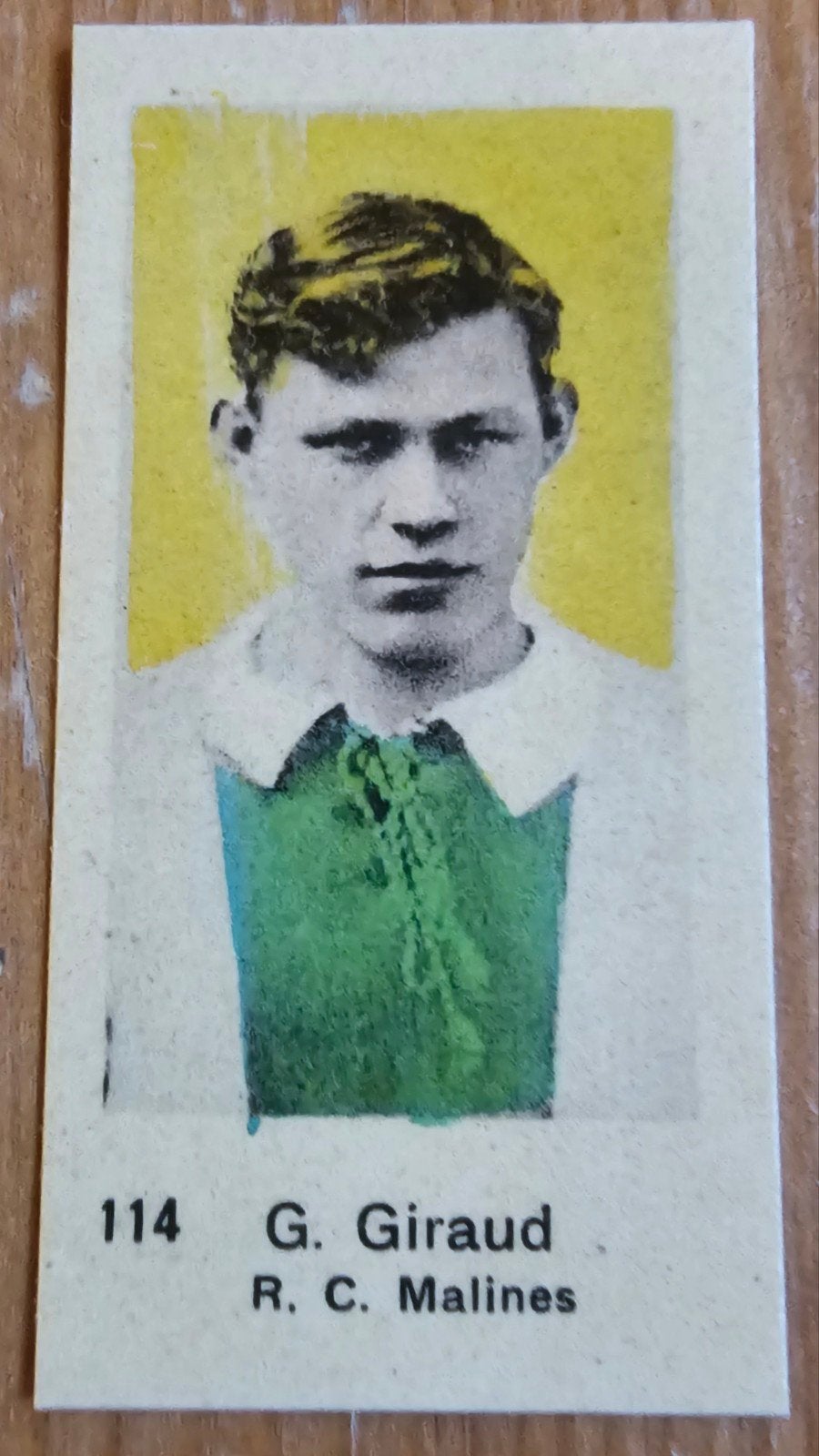 1930s #114 Giraud (pre panini) RC Mechelen Chromo Voetbal, Hobby en Vrije tijd, Ophalen of Verzenden, Zo goed als nieuw, Plaatje
