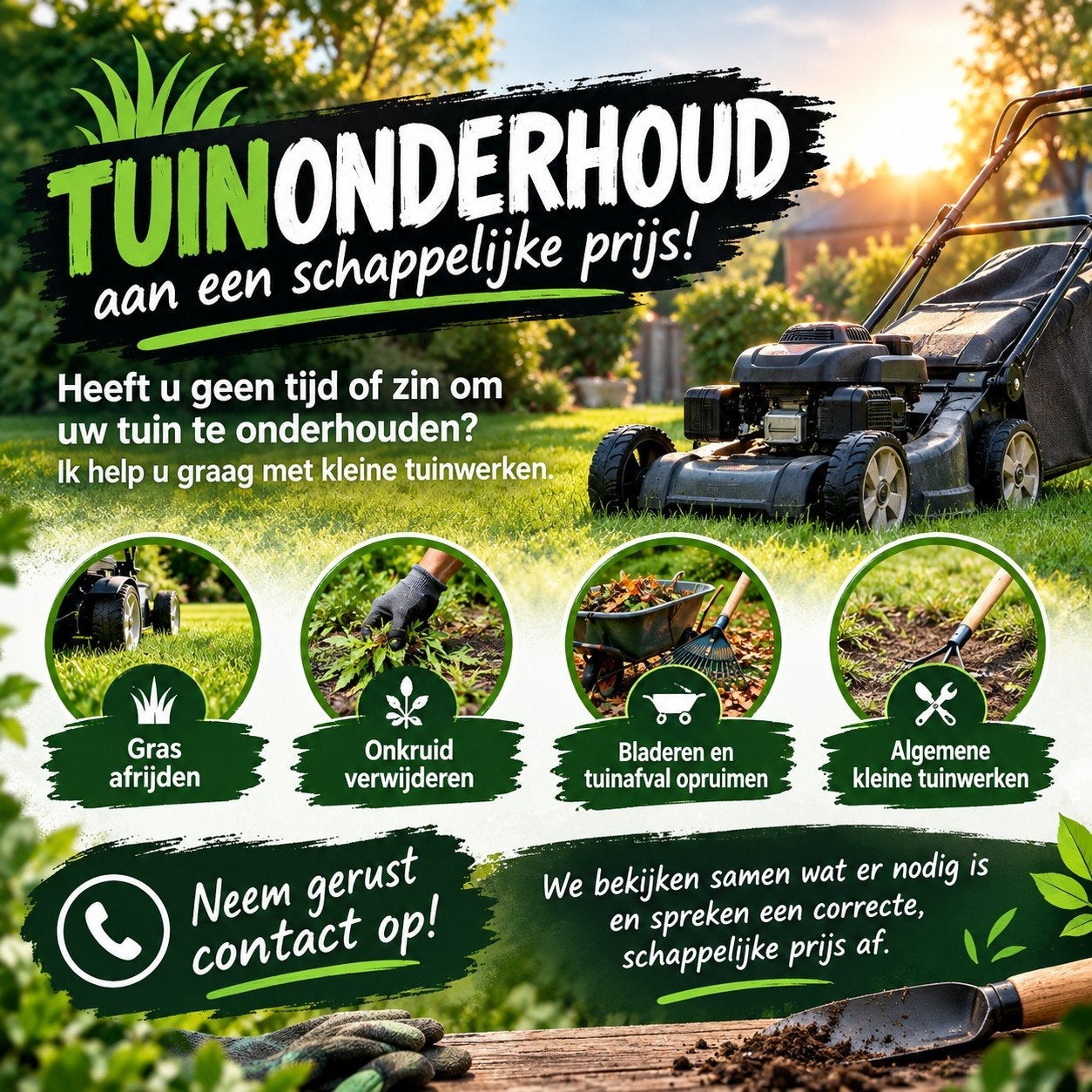 Tuinonderhoud aan een schappelijke prijs!, Ophalen
