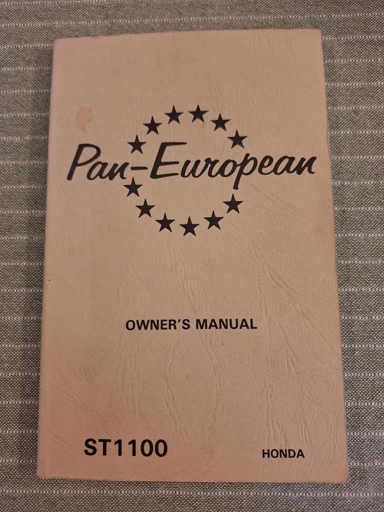 Owner´s manuel Honda Pan-European ST 1100, Enlèvement ou Envoi