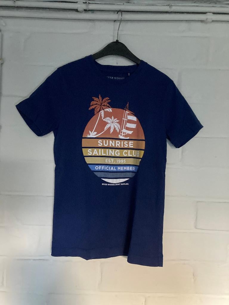 Donkerblauw t-shirt, River Woods, 12 jaar, 152, Garçon, River Woods, Enlèvement ou Envoi, Chemise ou À manches longues