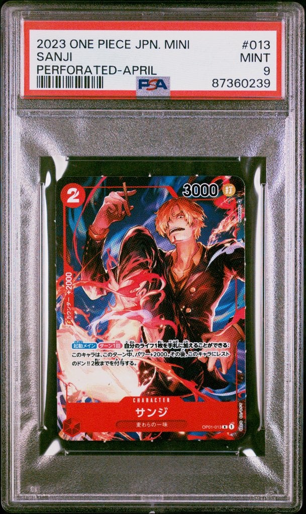 ONE PIECE JUMP SAIKYO MINI PROMO SANJI PERFORATED PSA 9, Hobby & Loisirs créatifs, Jeux de cartes à collectionner | Pokémon, Neuf