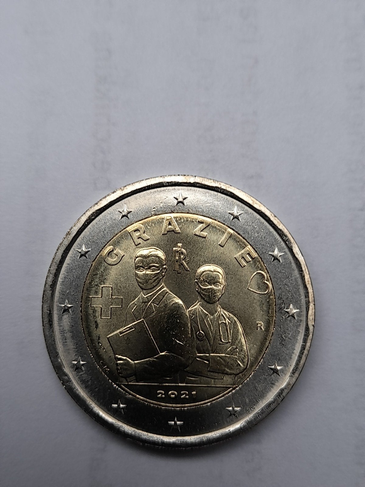 Pièce commémorative de 2 euros Italie 2021 Grazie, Timbres & Monnaies, Enlèvement ou Envoi, Italie, 2 euros