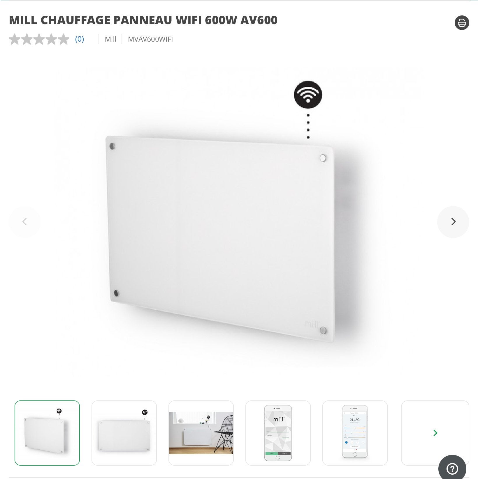 Chauffage electrique sdb 600w wifi et application smartphone, Enlèvement, Comme neuf