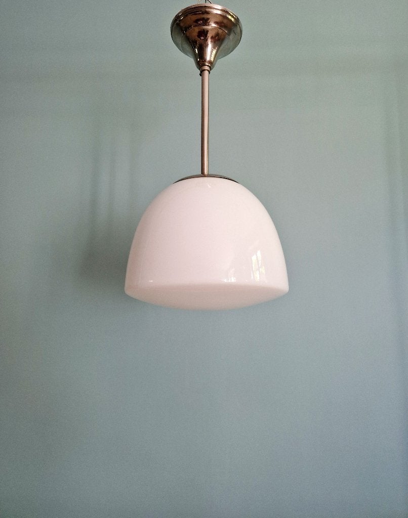 Bauhaus-suspensie in witte opaline, 1930, Antiek en Kunst, Ophalen of Verzenden