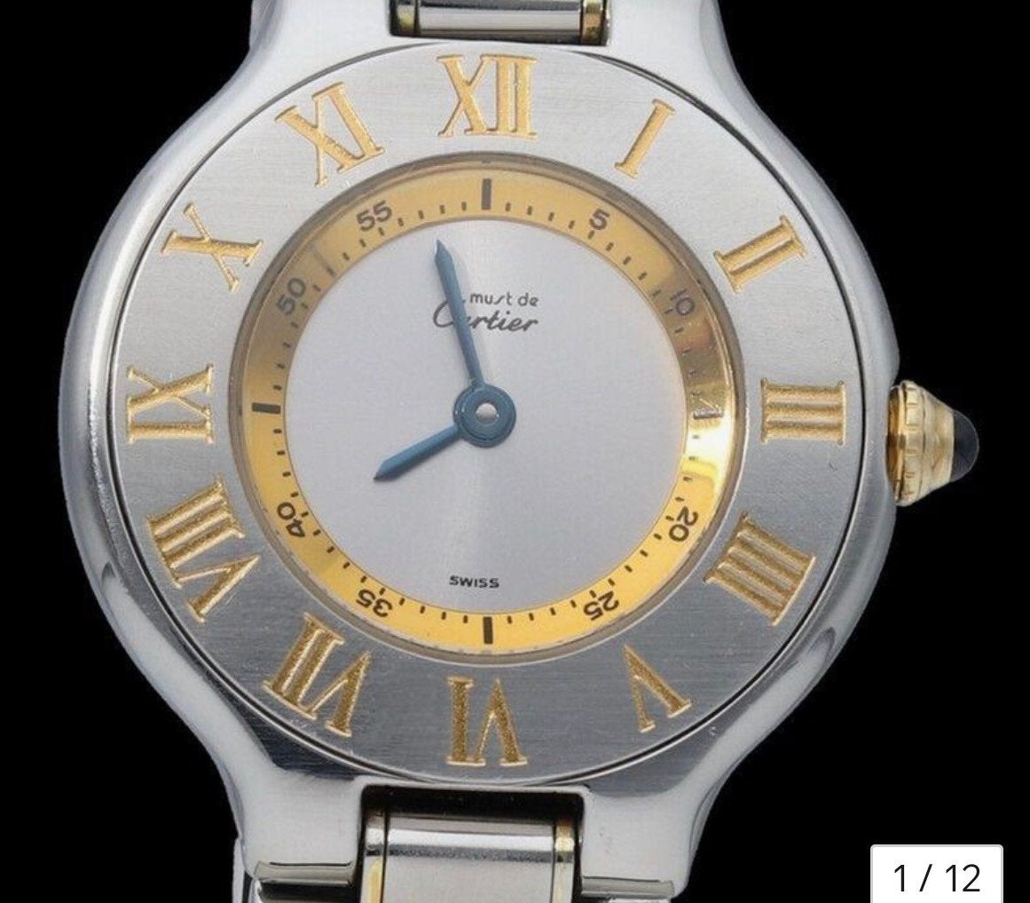 Cartier 1330 horloge inc reserve horlogeband /verpakking, Handtassen en Accessoires, Horloges | Dames, Ophalen, Zo goed als nieuw