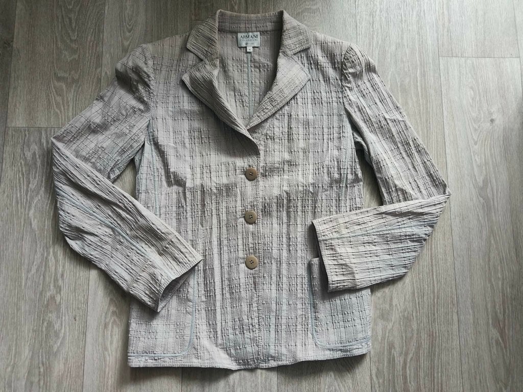 Grijze blazer Armani Collezioni mt 42, Armani, Maat 42/44 (L), Ophalen of Verzenden, Jasje