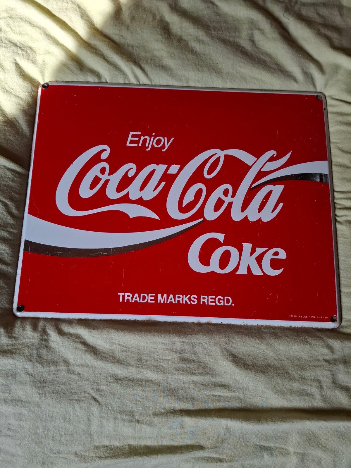 emaille bord coca cola, Ophalen of Verzenden, Gebruikt, Reclamebord