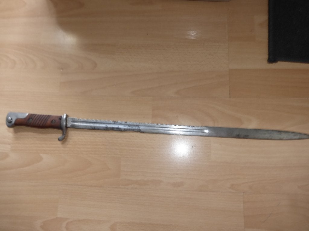 Baionnette Mauser S. 98 2e type dents de scie ww1, Envoi, Armée de terre, Couteau ou Poignard