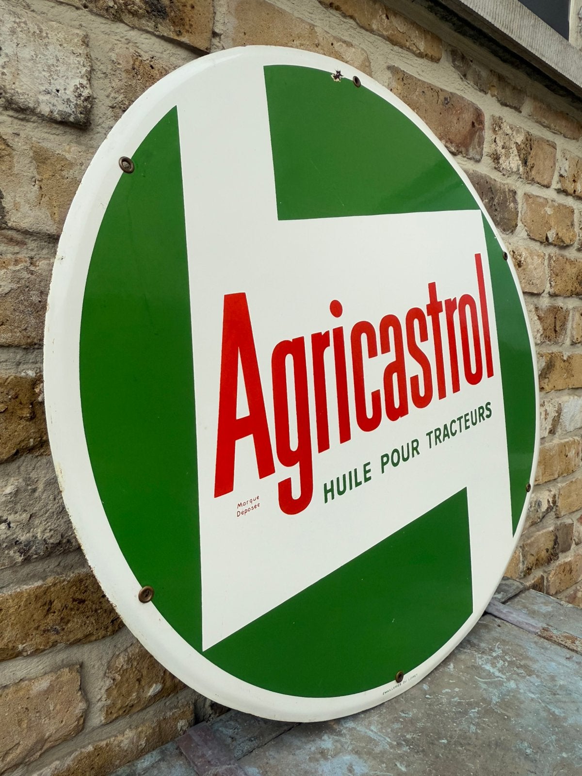 Plaque émaillée Agricastrol Castrol, Enlèvement, Comme neuf, Panneau publicitaire