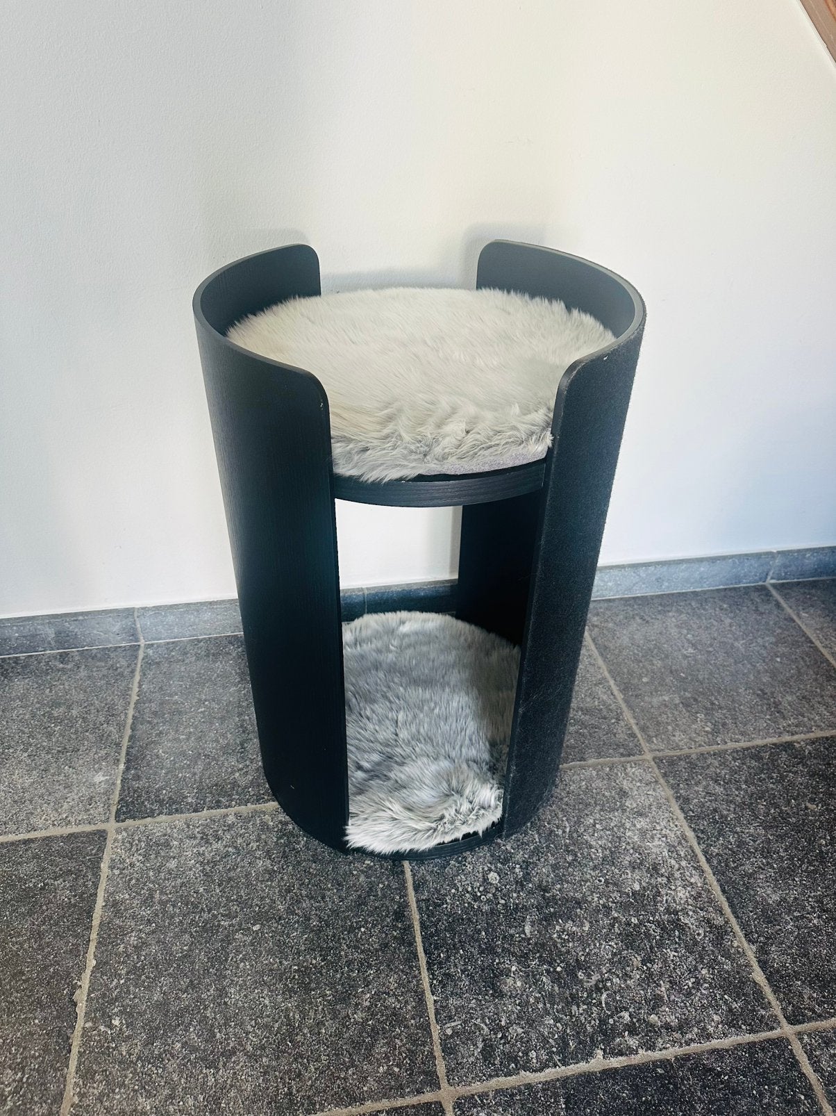 Modern zwart kattenmand / krabmeubel 70cm hoog-diameter 50, Ophalen, Zo goed als nieuw