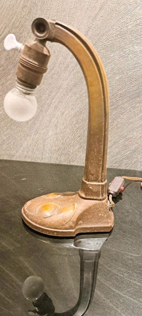 Antieke Art Nouveau bureaulamp smeedijzer - ca. 1910, Ophalen of Verzenden