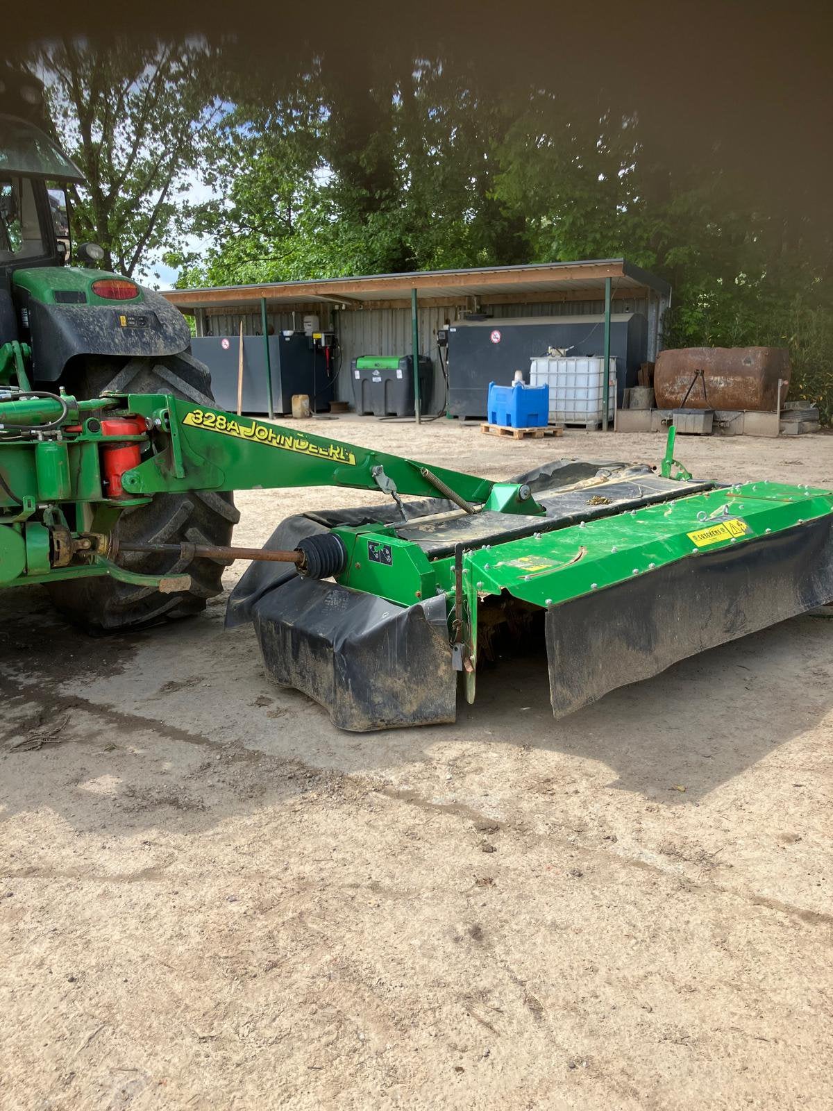 John deere maaier, Ophalen