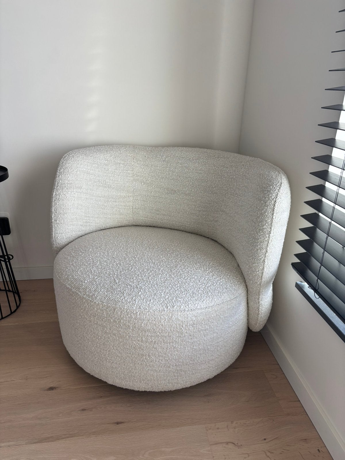 Bouclé draaifauteuil te koop, Moins de 150 cm, Enlèvement, Tissus, Une personne