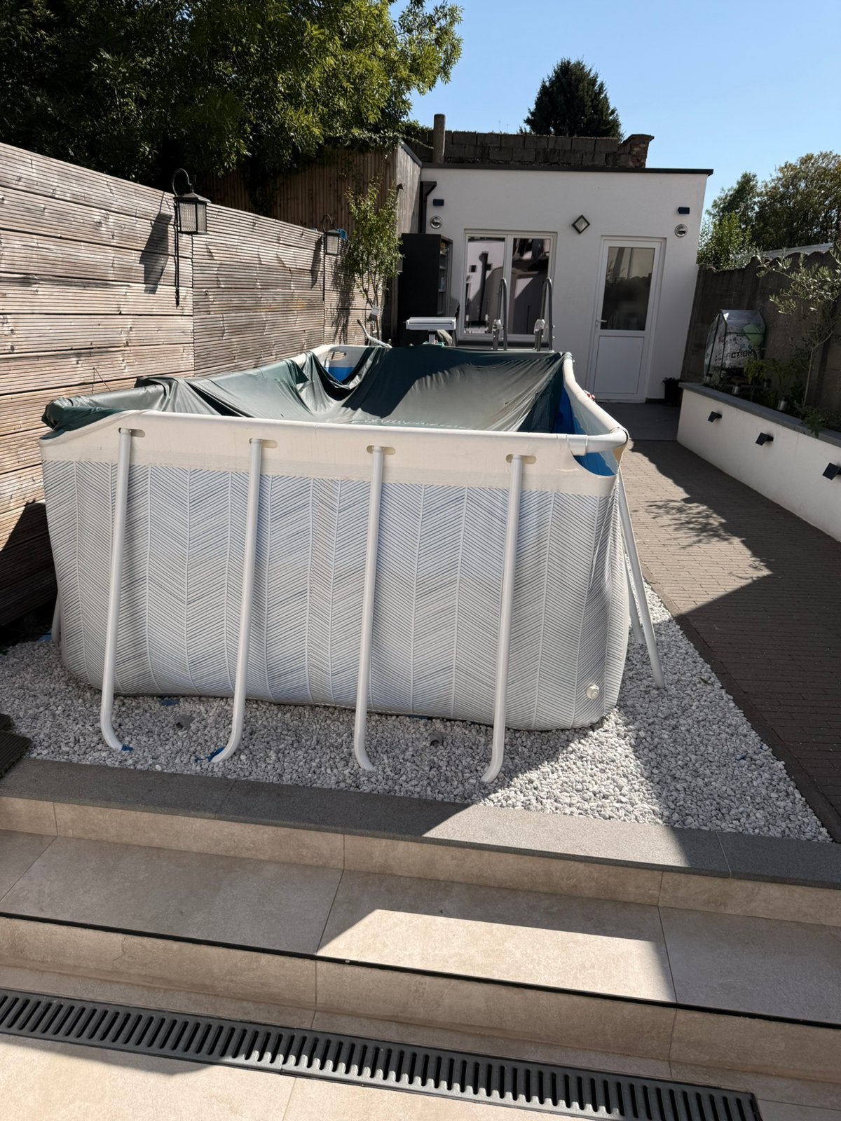 Intex prism frame zwembad 4m x 2m x 1,2m met zandfilter, Tuin en Terras, Ophalen, Zo goed als nieuw