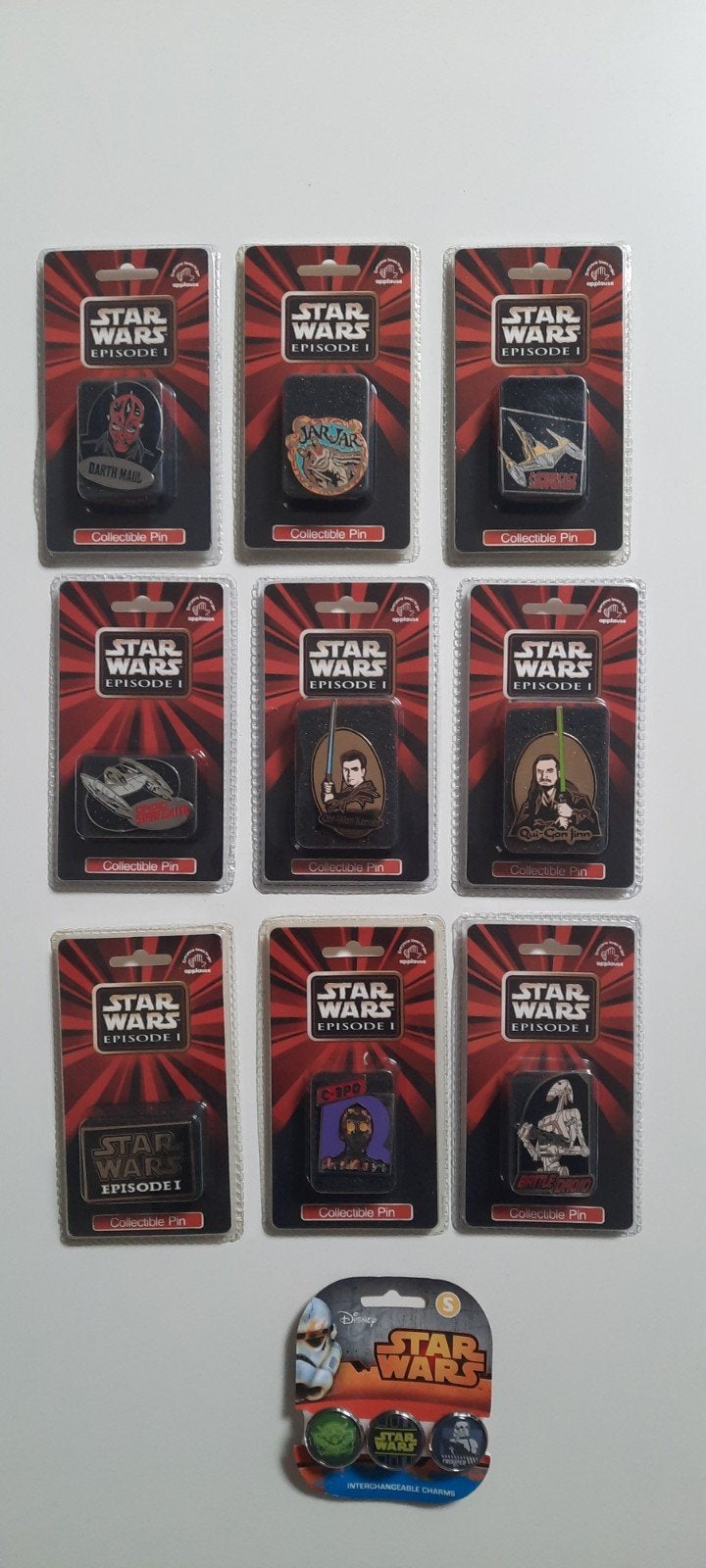 9 collectible pins Star wars Episode I   Applause, Enlèvement ou Envoi, Neuf, Autres types