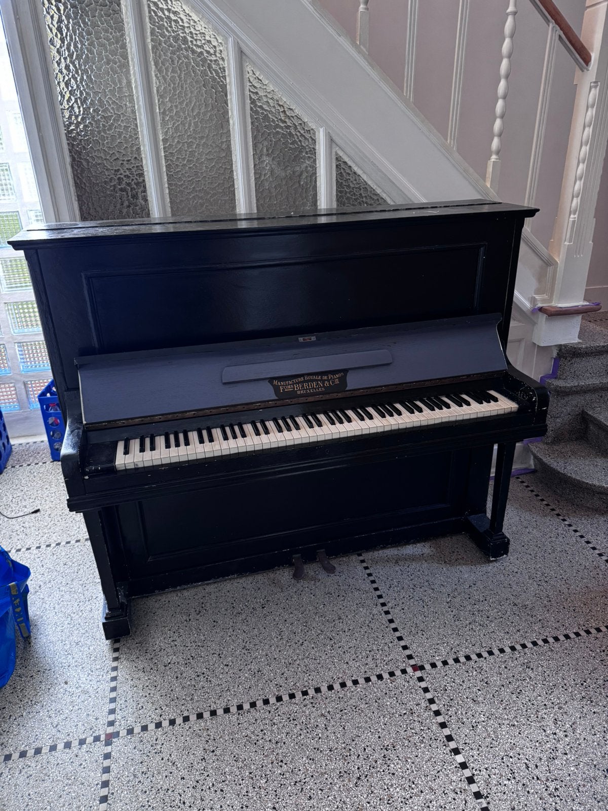 Piano droit ancien FRANÇOIS BERDEN & CIE, Musique & Instruments, Enlèvement, Utilisé, Noir, Piano