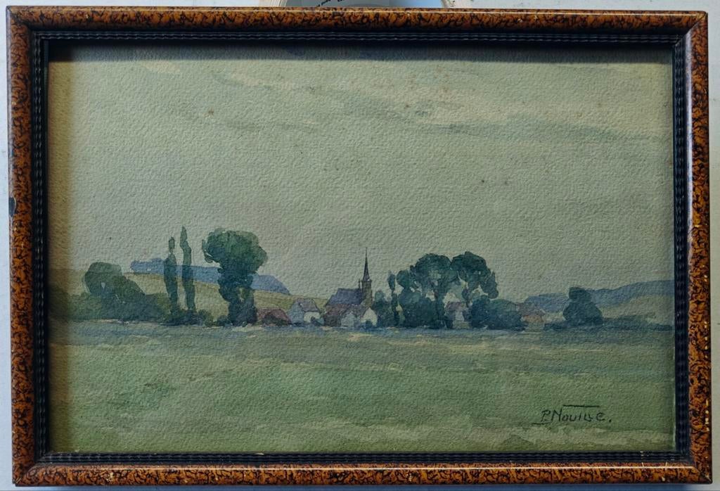 Paul Nouille / aquarel / 28cm x 18,5cm, Antiek en Kunst, Ophalen of Verzenden