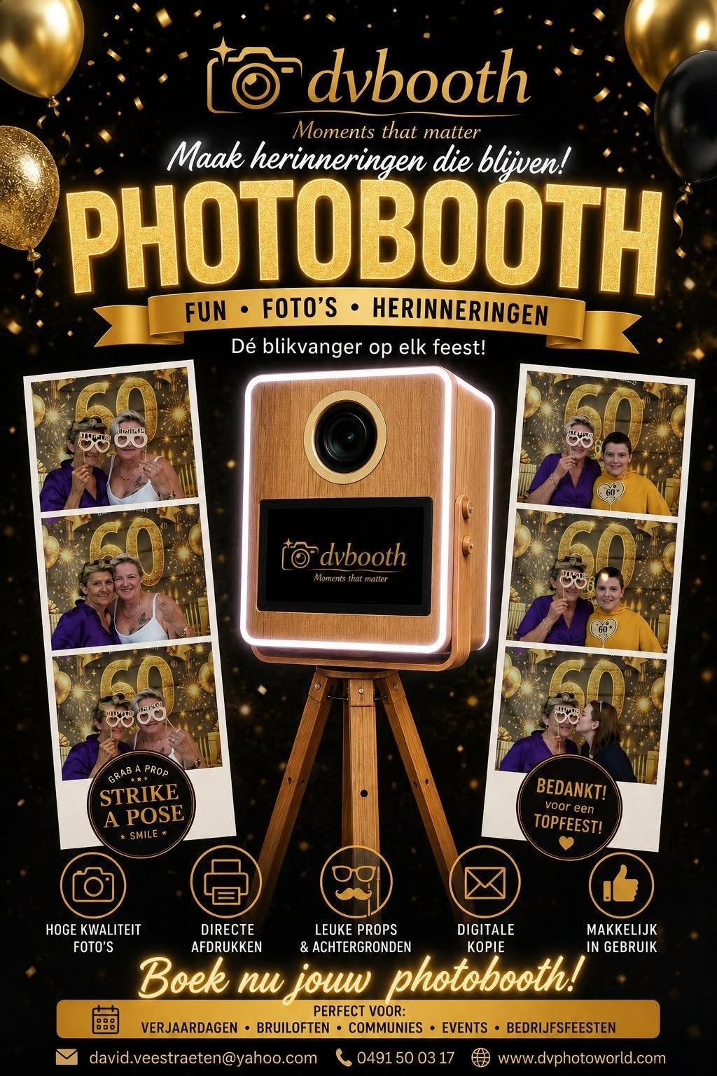 Photobooth huren voor feest & huwelijk – vanaf €250, Hobby & Loisirs créatifs, Articles de fête | Location, Envoi