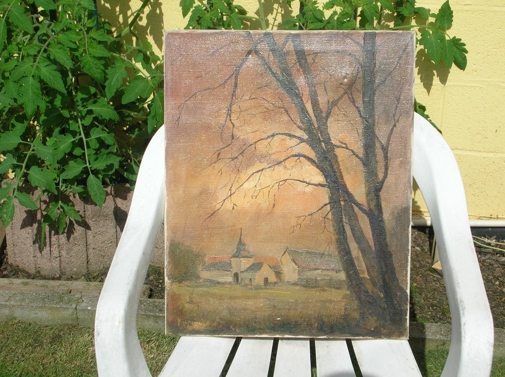 GESIGNEERD HENRI LEMOINE EEN LANDSCHAP, Antiek en Kunst, Ophalen of Verzenden, Gesigneerd, Landschap, Doek