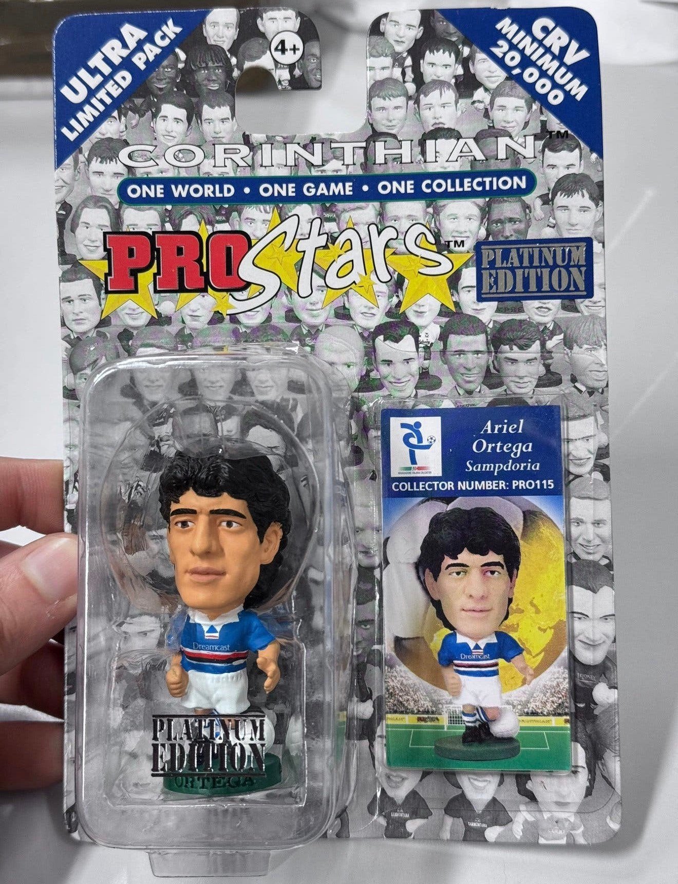Poupée de football Ariel Ortega Sampdoria Blister Prostar, Enlèvement ou Envoi, Neuf, Statue ou Poupée