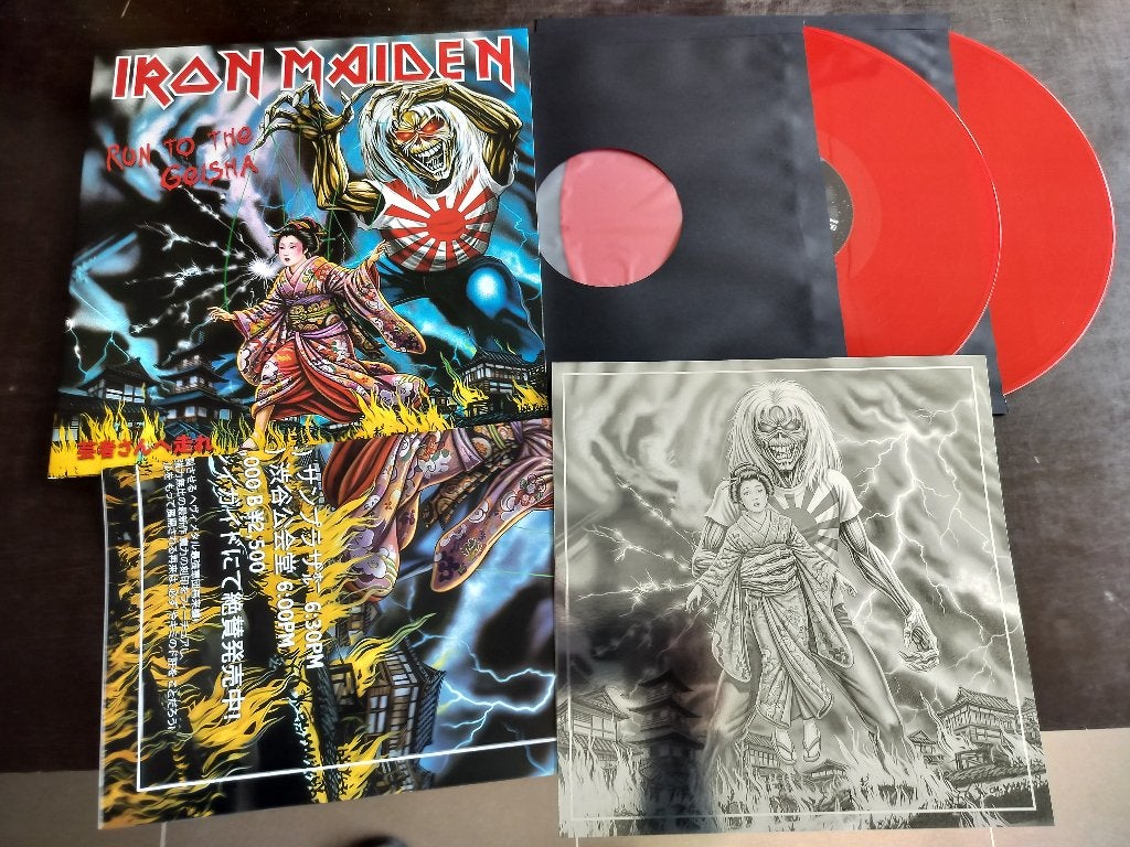 IRON MAIDEN - RUN TO THE GEISHA - 2 lp color vinyl, CD & DVD, Vinyles | Hardrock & Metal, Pochette gatefold, Enlèvement ou Envoi