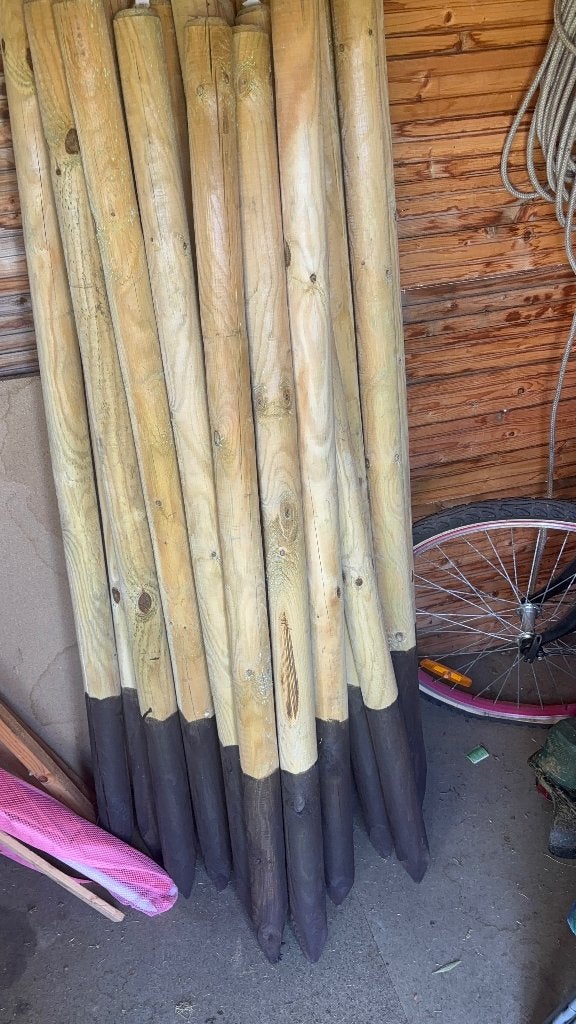 20 poteaux en bois et clôtures galvanisée, Jardin & Terrasse, Enlèvement, Neuf, Poteaux