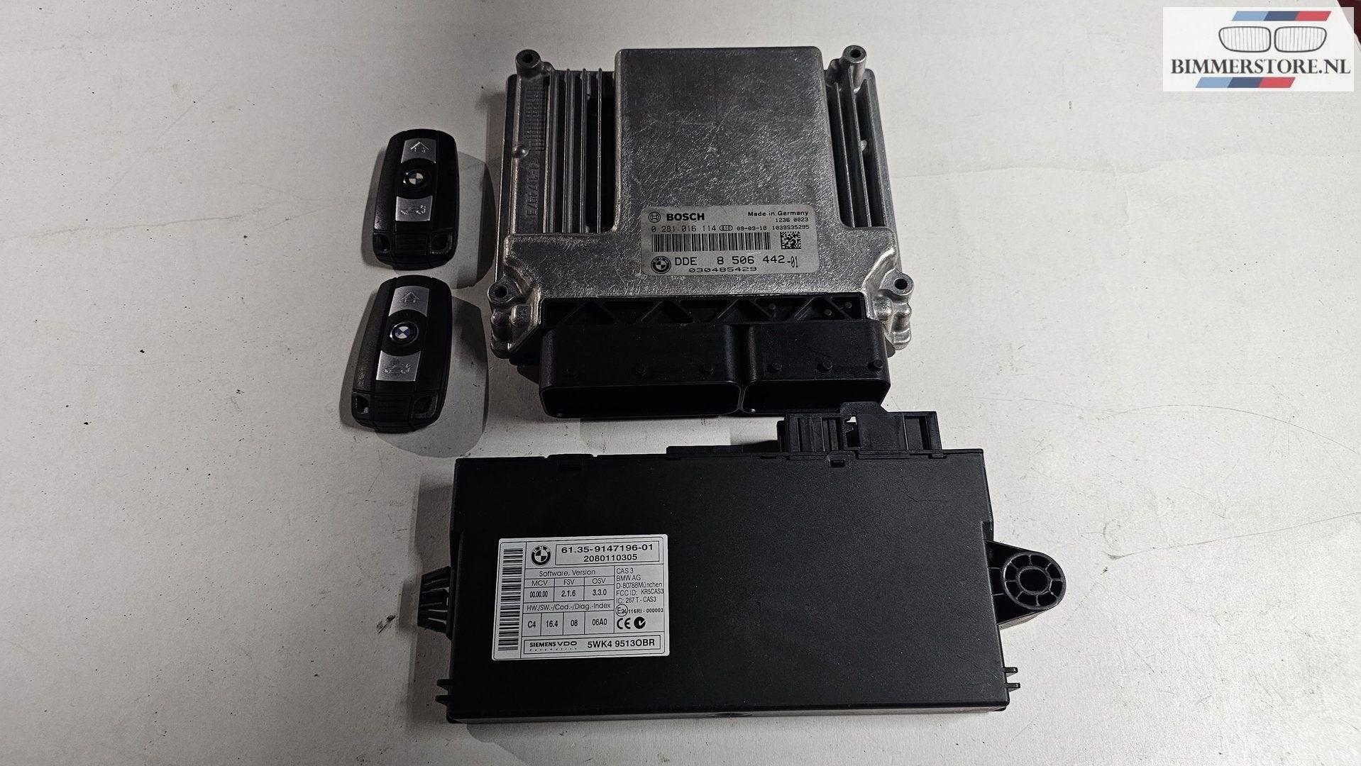 Startset Contactslot + ECU CAS3 N47 BMW 1 serie E81 E82 E87, Auto-onderdelen, Gebruikt, -, Ophalen of Verzenden, -