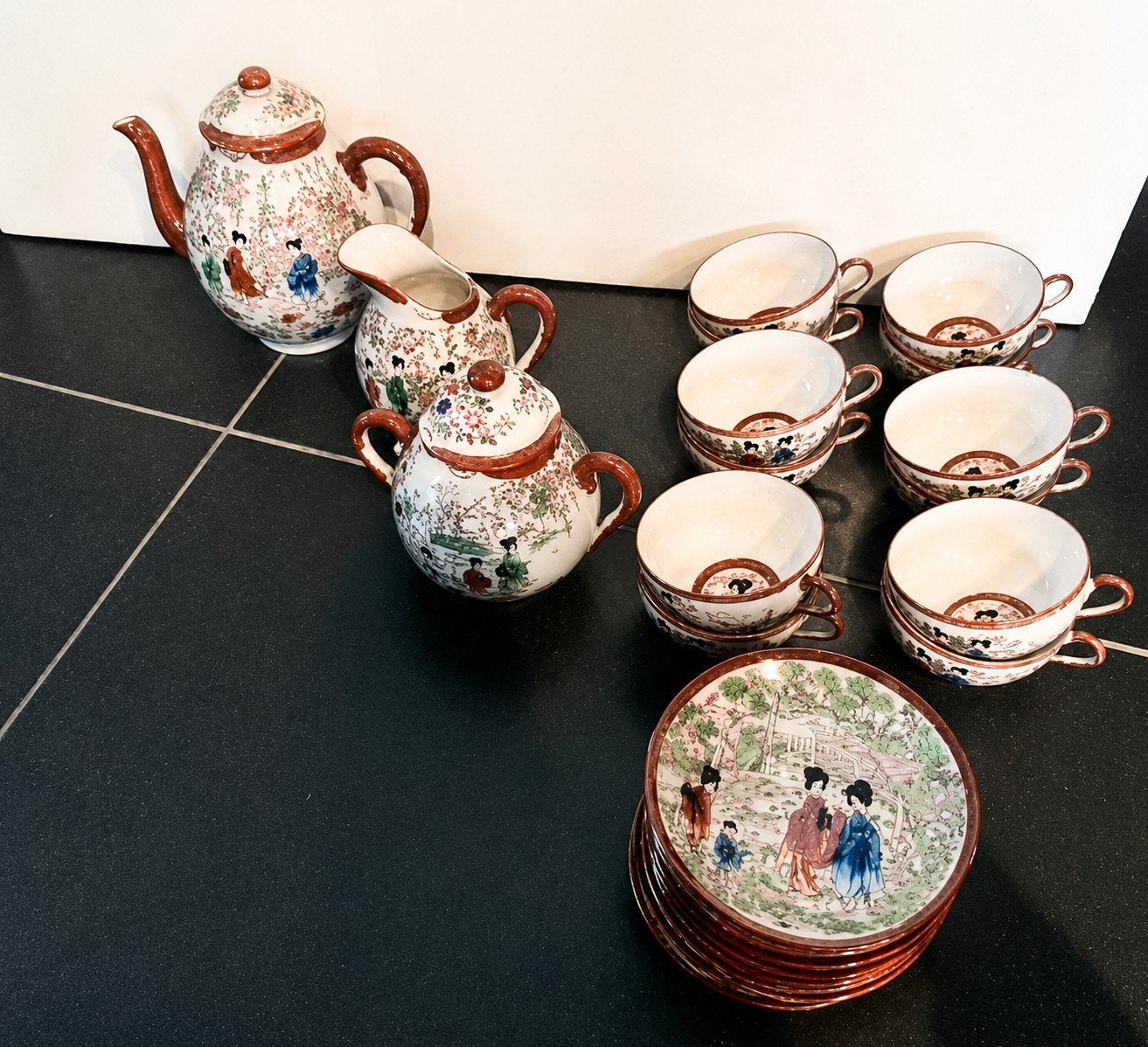 Prachtig Vintage Japans Porseleinen Theeservies (Compleet), Enlèvement