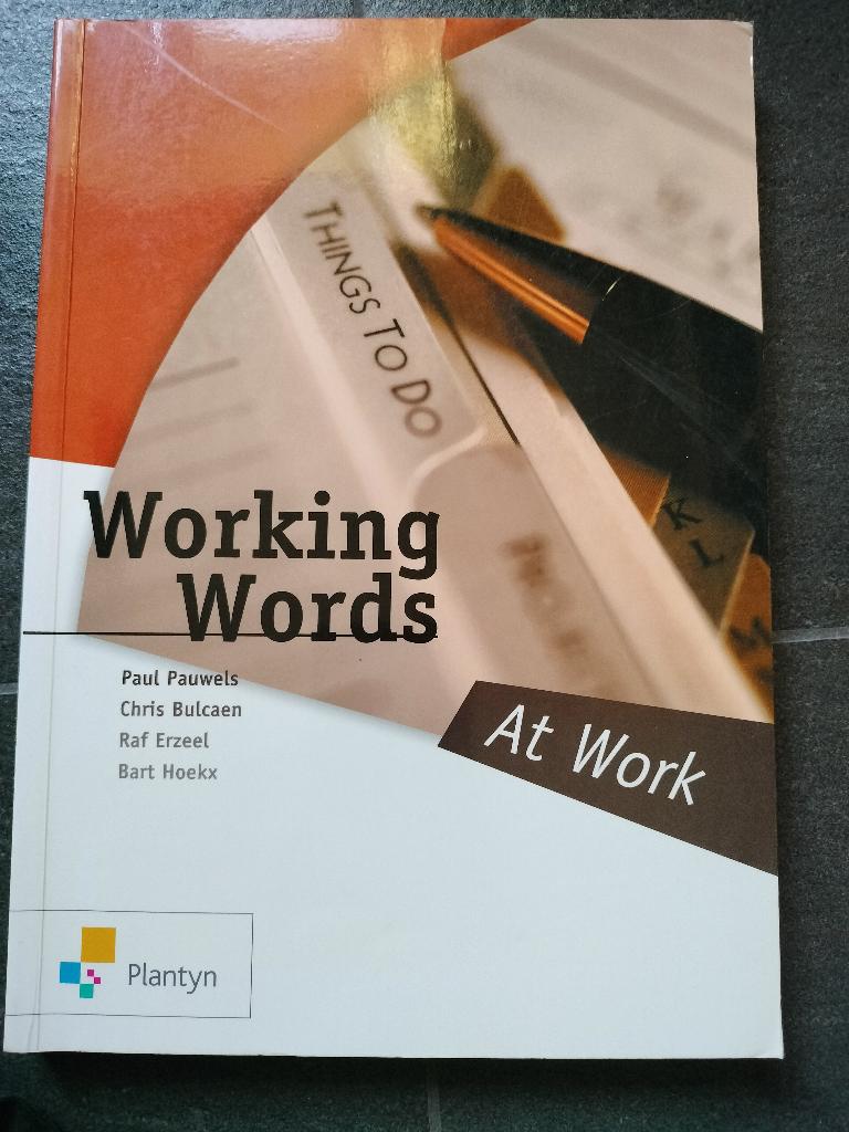 Working Words, Boeken, Ophalen of Verzenden, Gelezen, Hoger Onderwijs, Plantyn