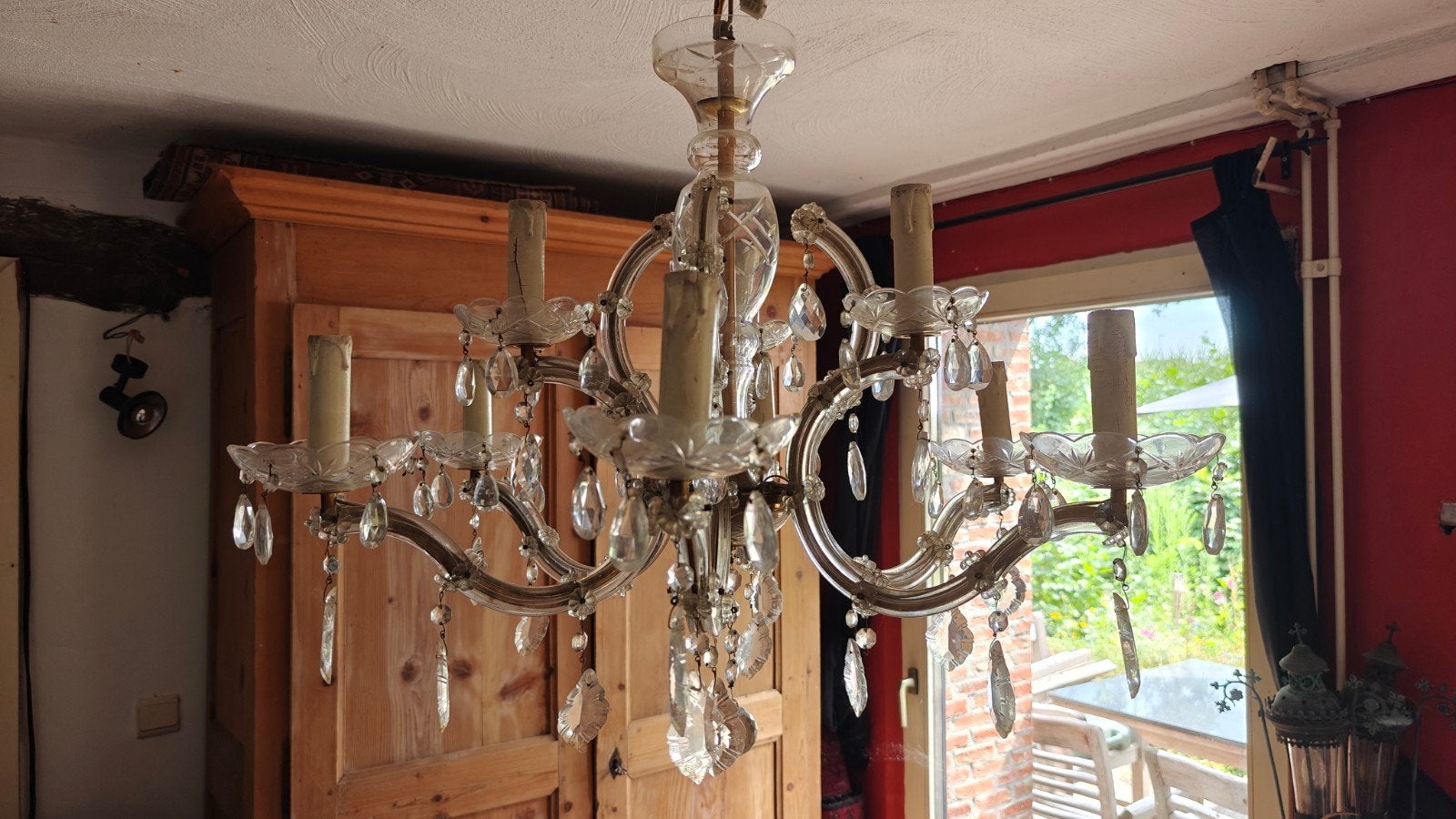 Magnifique lustre classique Maria Theresia — Verre, Enlèvement