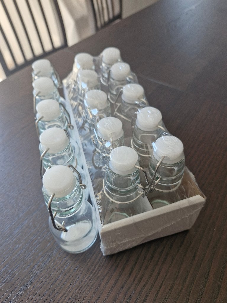 Bouteilles en verre et bouchon en caoutchouc blanc 75ml, Enlèvement, Neuf, Décoration