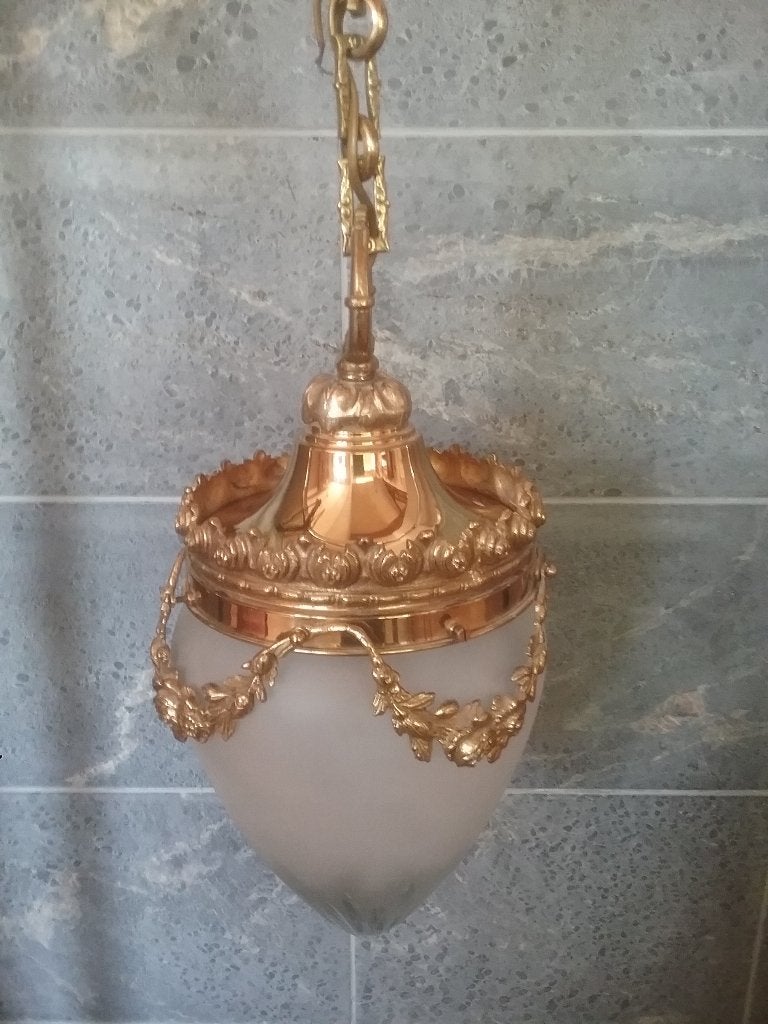 HAL LANTAARN LAMP, Huis en Inrichting, Gebruikt, Glas, ART DECO, E27 (groot)