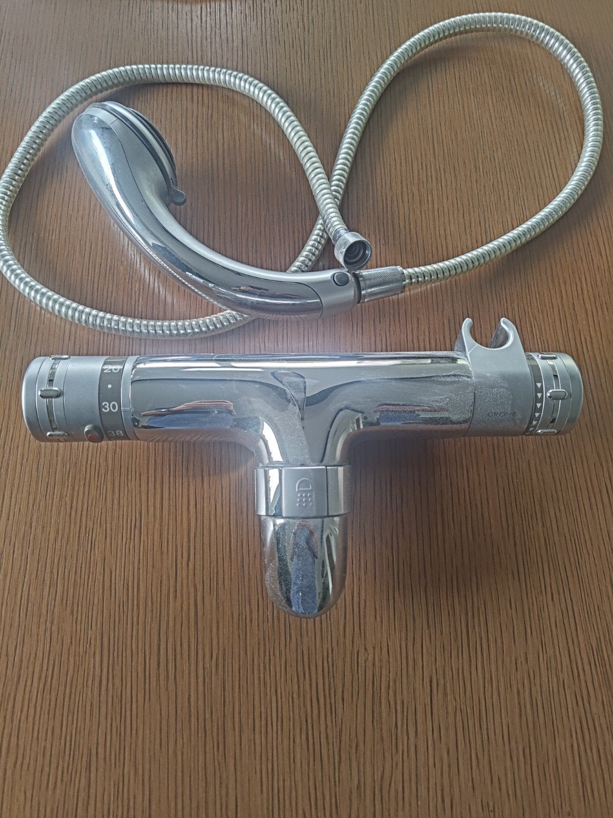 Grohe thermostaat badkraan met handdouche, Doe-het-zelf en Bouw, Ophalen of Verzenden, Gebruikt, Chroom, Kraan