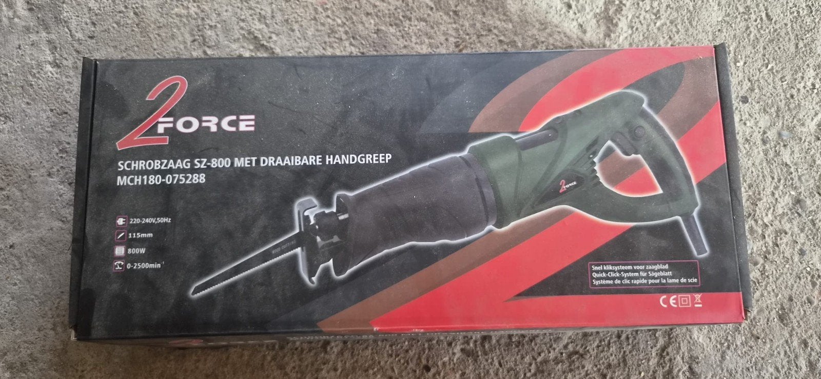 2-Force Schrobzaag / Reciprozaag SZ-800 – 800W met draaibare, Ophalen, Zaag