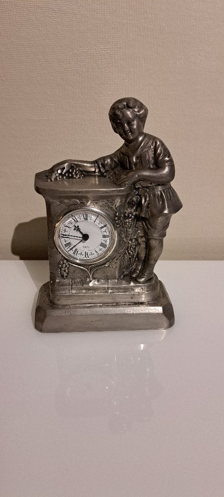 Tinnen staand klokje jongen, Antiek en Kunst, Curiosa en Brocante, Ophalen