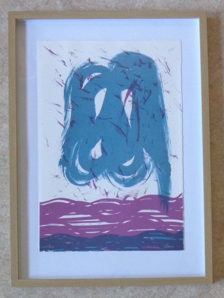HUGO CLAUS / HERFST 2 / KLEURLITHO / 72x52cm / KADER / SIG, Signé, Enlèvement